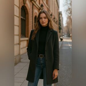 DKNY Long Lined wool Blend Coat